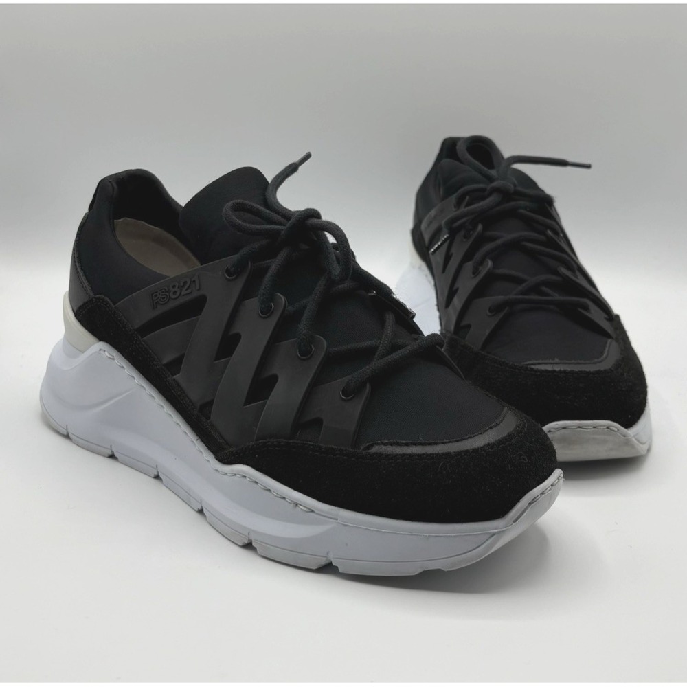 PS821 Bolt Platform Sneakers Women's Size 39/US 9‎ Black Chunky Shoe Y2K